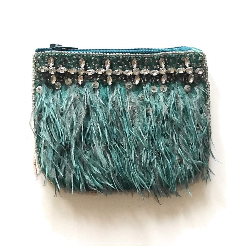 Beaded Feather Purse - NWOT